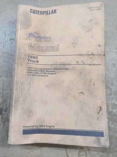 Cat 769c truck parts manual - 769c,